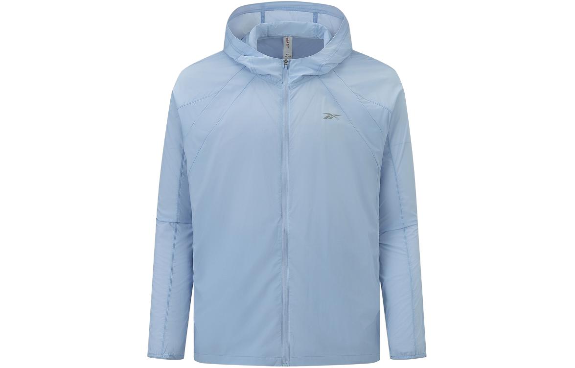 Reebok Lightweight Solid Blue Woven Hooded Jacket 24SRM101MGB4