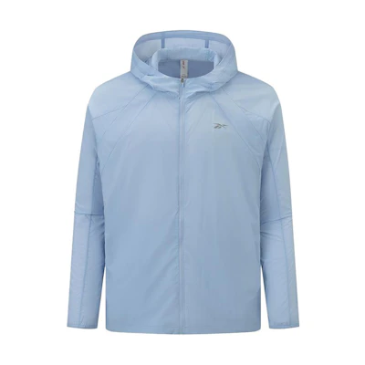 Reebok Lightweight Solid Blue Woven Hooded Jacket 24SRM101MGB4