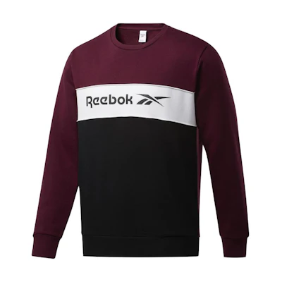 Reebok Linear Crew Colorblock Pullover Casual Sweatshirt FT7337