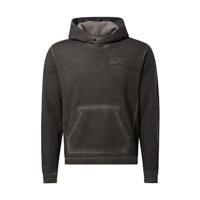 Reebok Logo Black Hoodie with Pocket and Loose Fit Long Sleeves 100067803