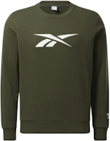 Reebok Logo Crewneck Pullover Sweatshirt Green Unisex GR8474 Reebok Logo Crewneck Pullover Sweatshirt Green Unisex GR8474
