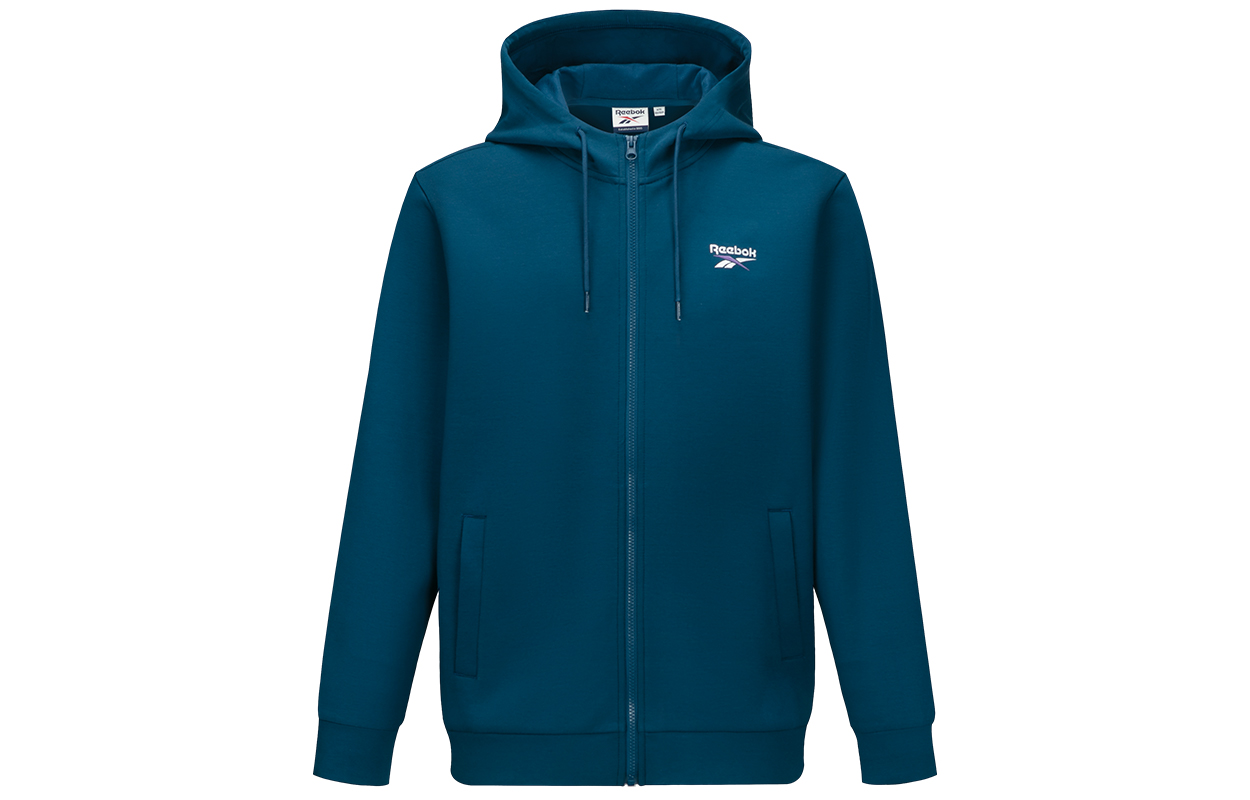 Reebok Logo Design Casual Unisex Long-Sleeve Jacket Army Blue 24FRM109UGBA