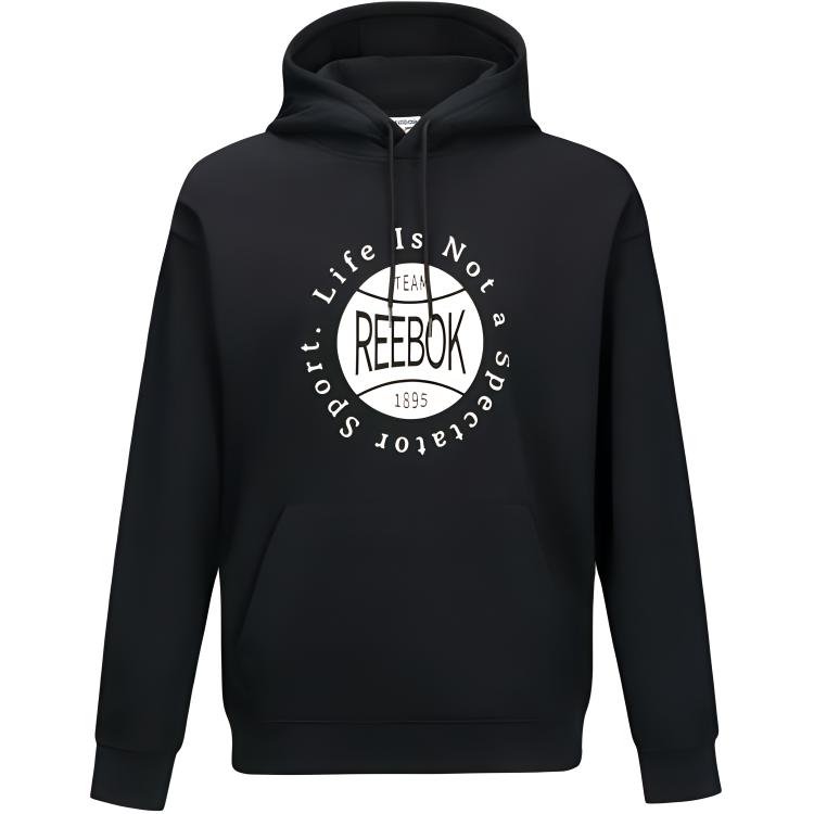 Reebok Logo Graphic Pullover Hoodie Unisex Black 24FRM315UGH0