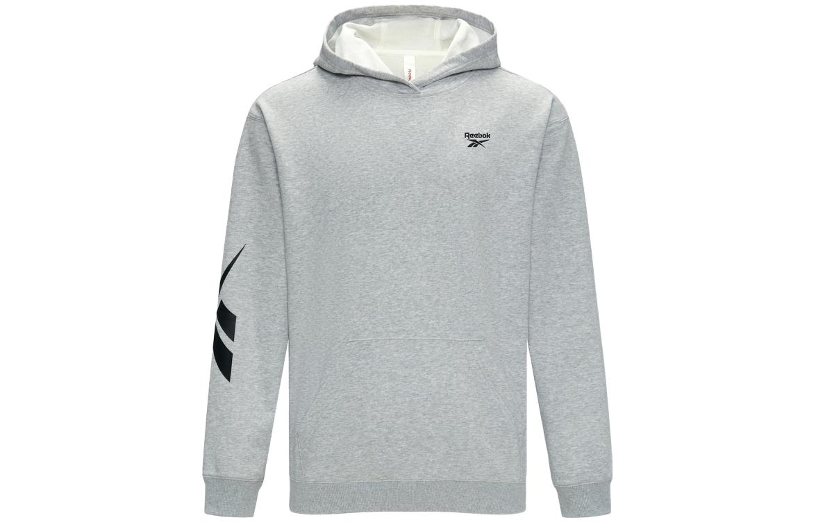 Reebok Logo Hoodie Unisex Gray - Casual Knit Pullover Sweater 23REF301UGG4