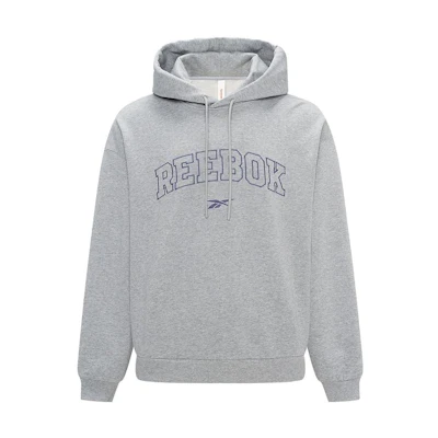 Reebok Logo Letter Print Drawstring Hoodie Unisex Medium Gray 23FRC351UGG4