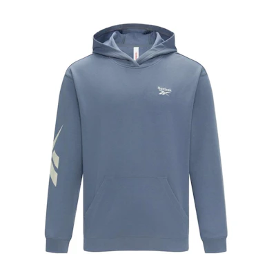 Reebok Logo Printed Knit Hoodie Unisex Blue Pullover Casual Sweater 23REF301UGB7