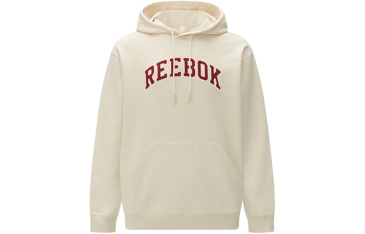 Reebok Logo Printed Unisex Pullover Hoodie Beige 24SRC307UGM0
