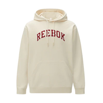 Reebok Logo Printed Unisex Pullover Hoodie Beige 24SRC307UGM0