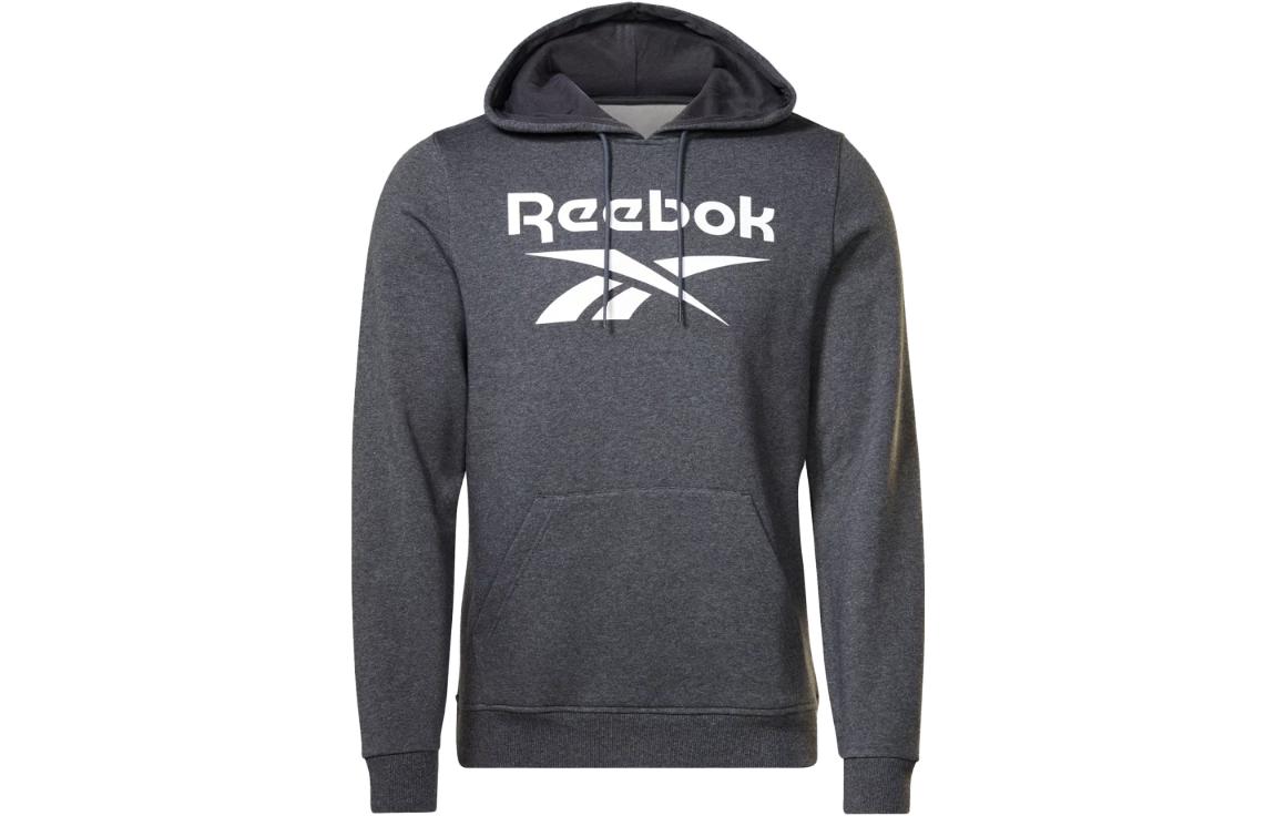 Reebok Loose Fit Letter Print Hoodie in Gray 100071190