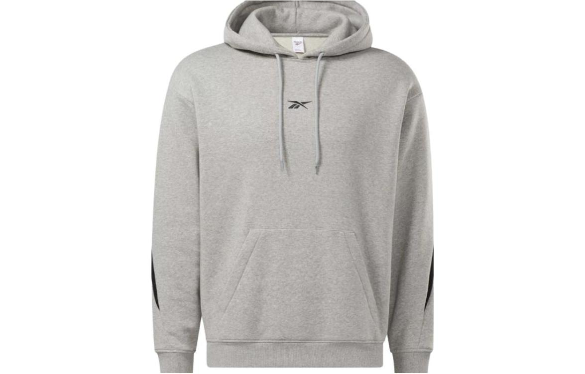 Reebok Loose Fit Logo Hoodie Pullover Grey Long Sleeve 100027849