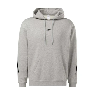 Reebok Loose Fit Logo Hoodie Pullover Grey Long Sleeve 100027849