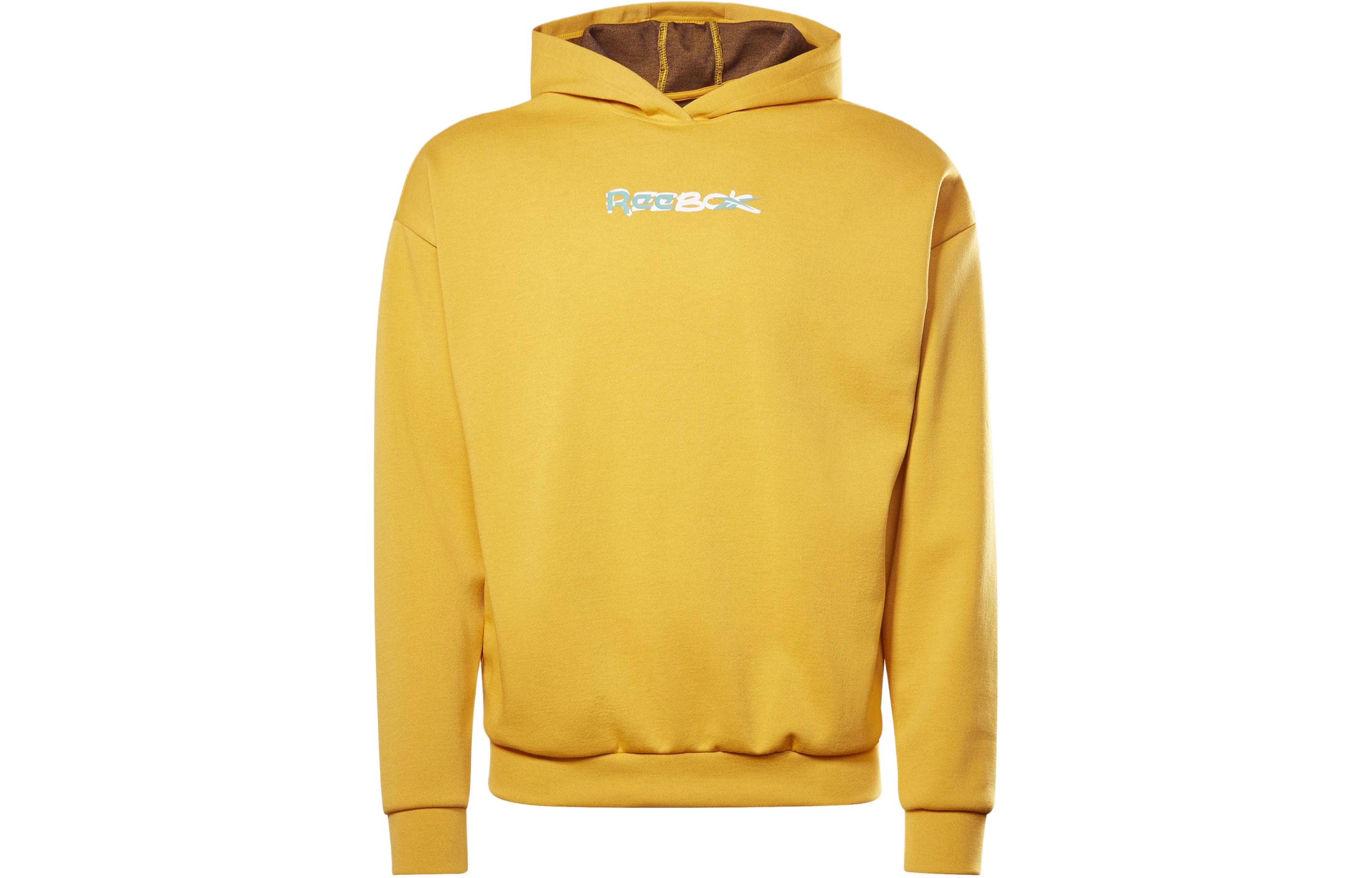 Reebok MYT Letter Print Loose Fit Hoodie Solar Gold GS9026