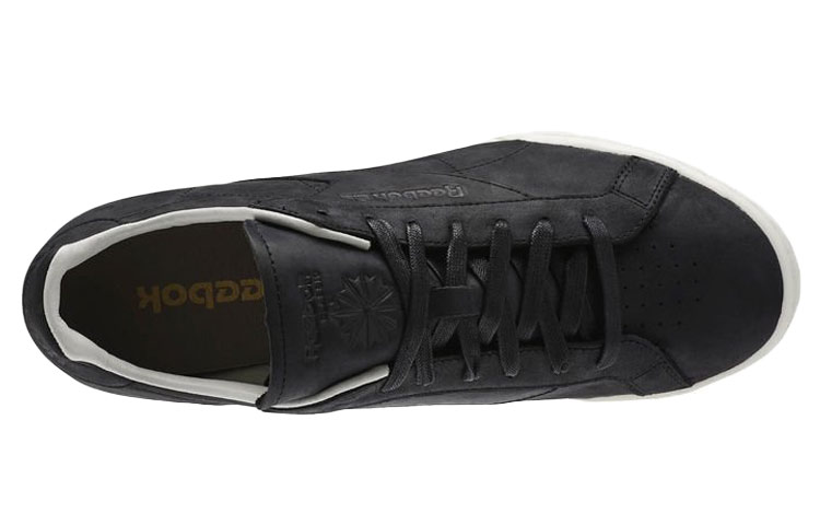 Shop Reebok NPC UK II PW 時尚輕便防滑減震 低筒休閒板鞋 黑白