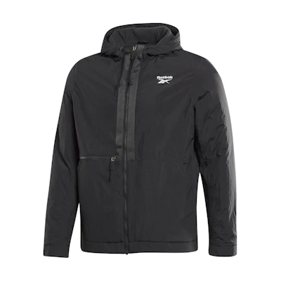 Reebok Outerwear C FL Solid Color Hoodie Jacket - Black FT0650