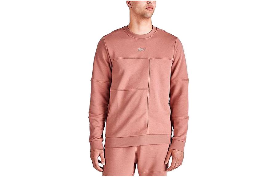 Reebok Pink Crewneck Pullover Sweatshirt with Solid Color Block Design H54332-632
