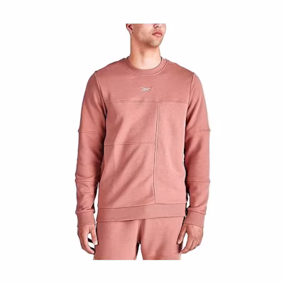 Reebok Pink Crewneck Pullover Sweatshirt with Solid Color Block Design H54332-632