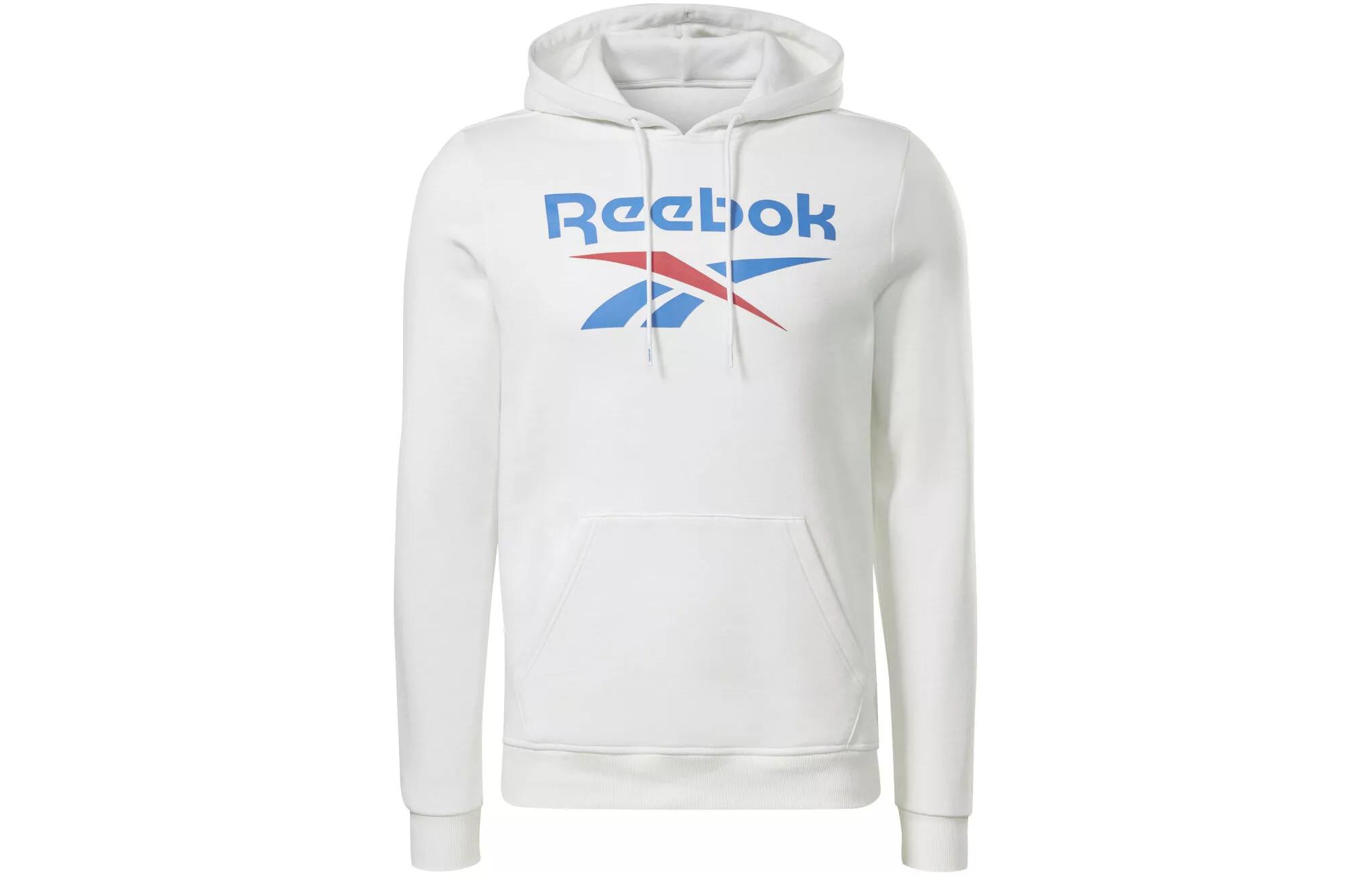 Reebok Pullover Hoodie with Letter Logo Print - White H54805