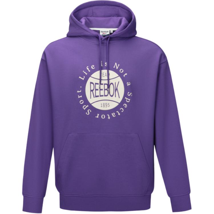 Reebok Purple Fashion Letter Print Basketball Hoodie Unisex 24FRM315UGP4