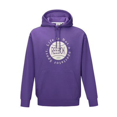 Reebok Purple Fashion Letter Print Basketball Hoodie Unisex 24FRM315UGP4