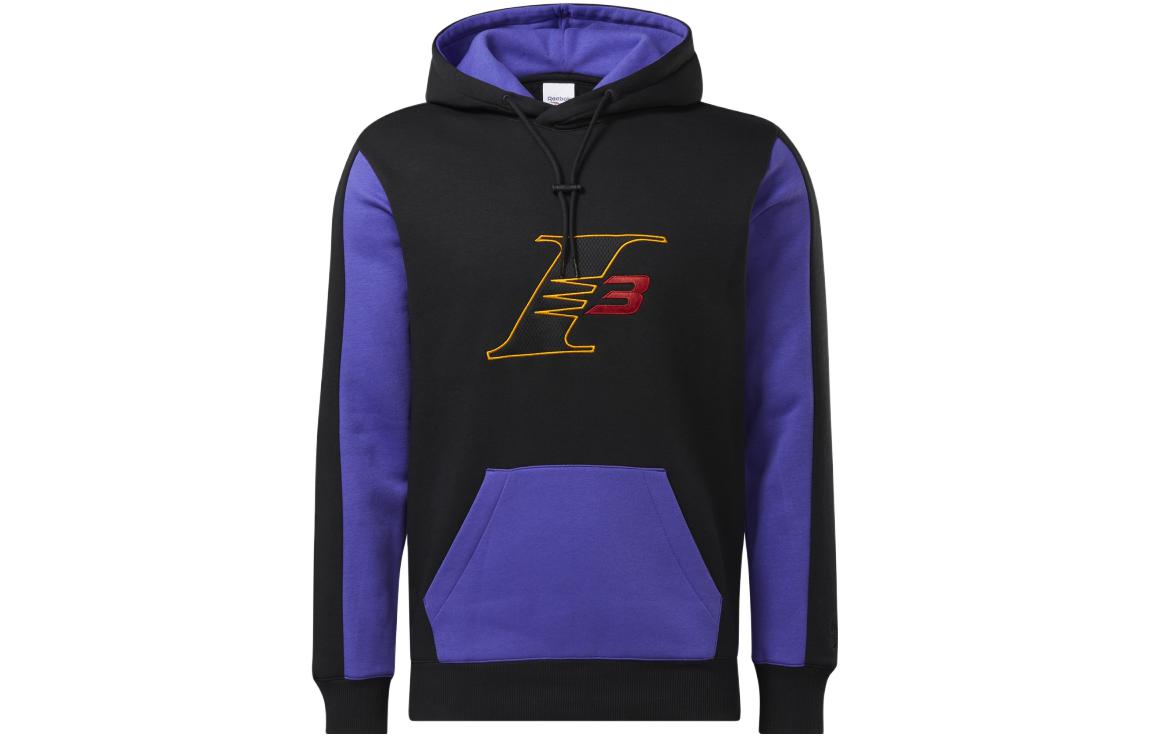 Reebok Purple Letter Logo Fleece Hoodie Casual Sportswear HF2165