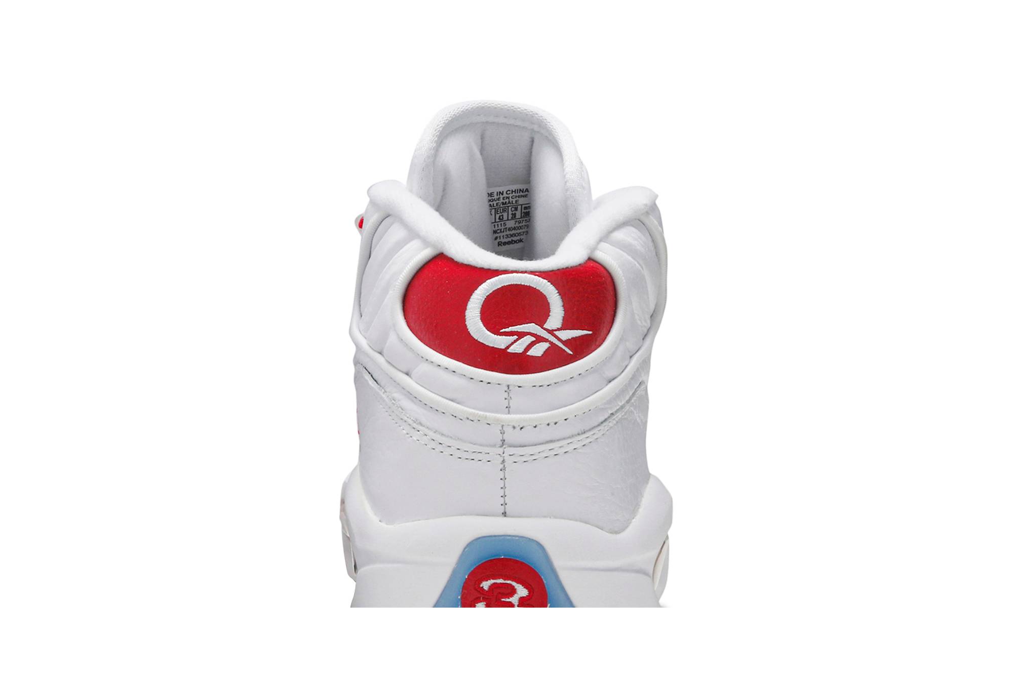 Sizing Reebok Question Mid '白色珠光紅' 2016 79757-16
