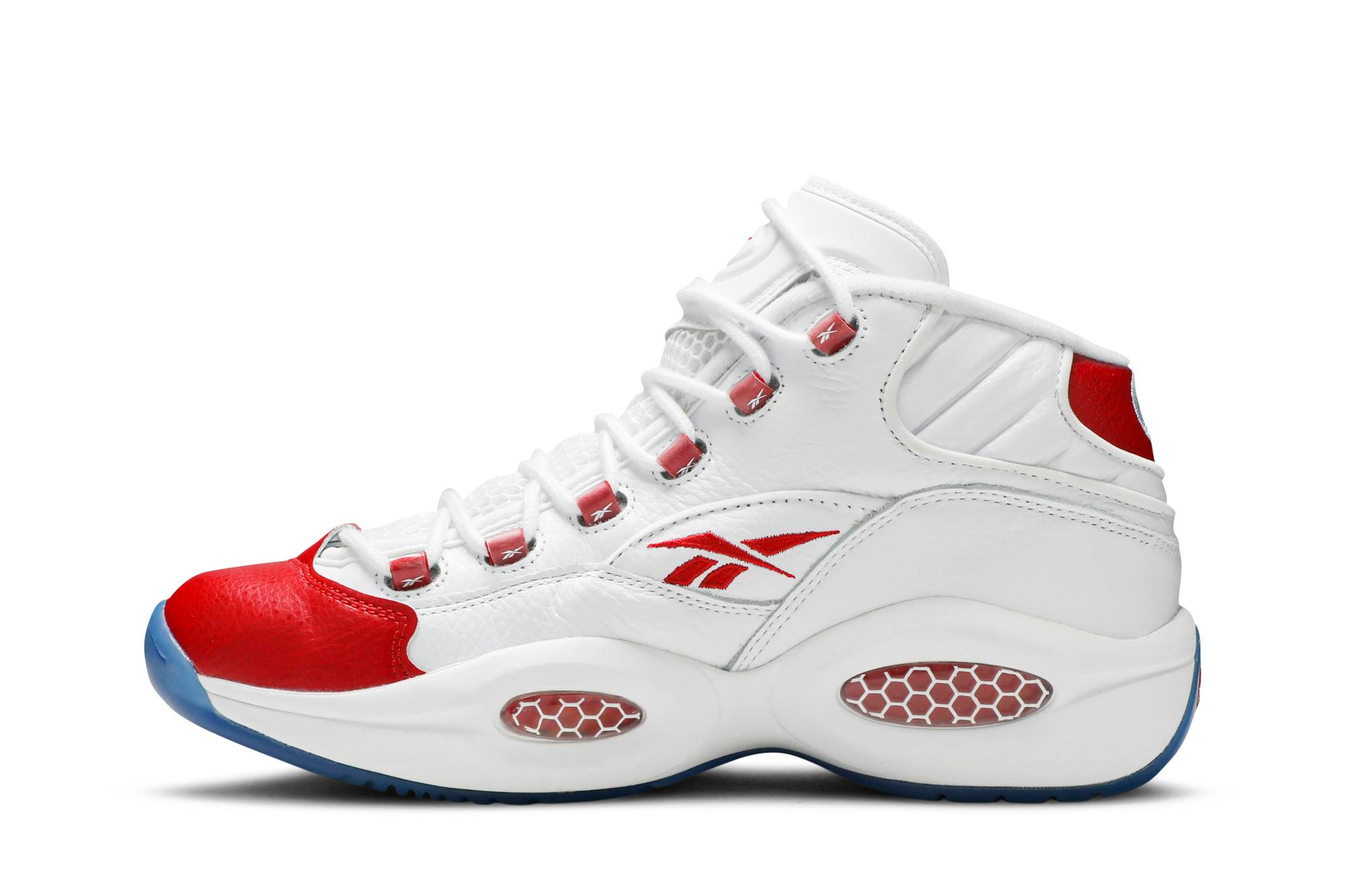 Lookbook Reebok Question Mid 'Blanco Perlado Rojo' 79757