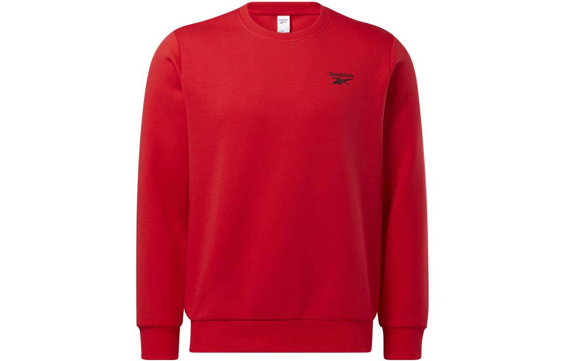 Reebok Red Unisex Solid Color Crewneck Pullover Sweatshirt HF8535