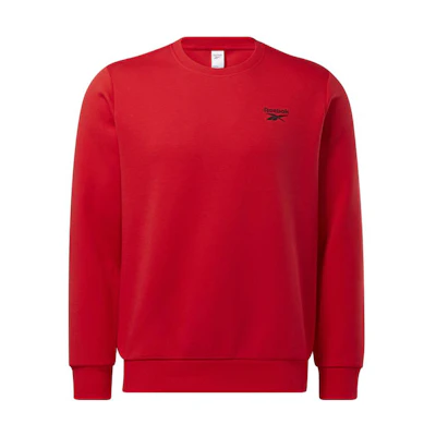Reebok Red Unisex Solid Color Crewneck Pullover Sweatshirt HF8535