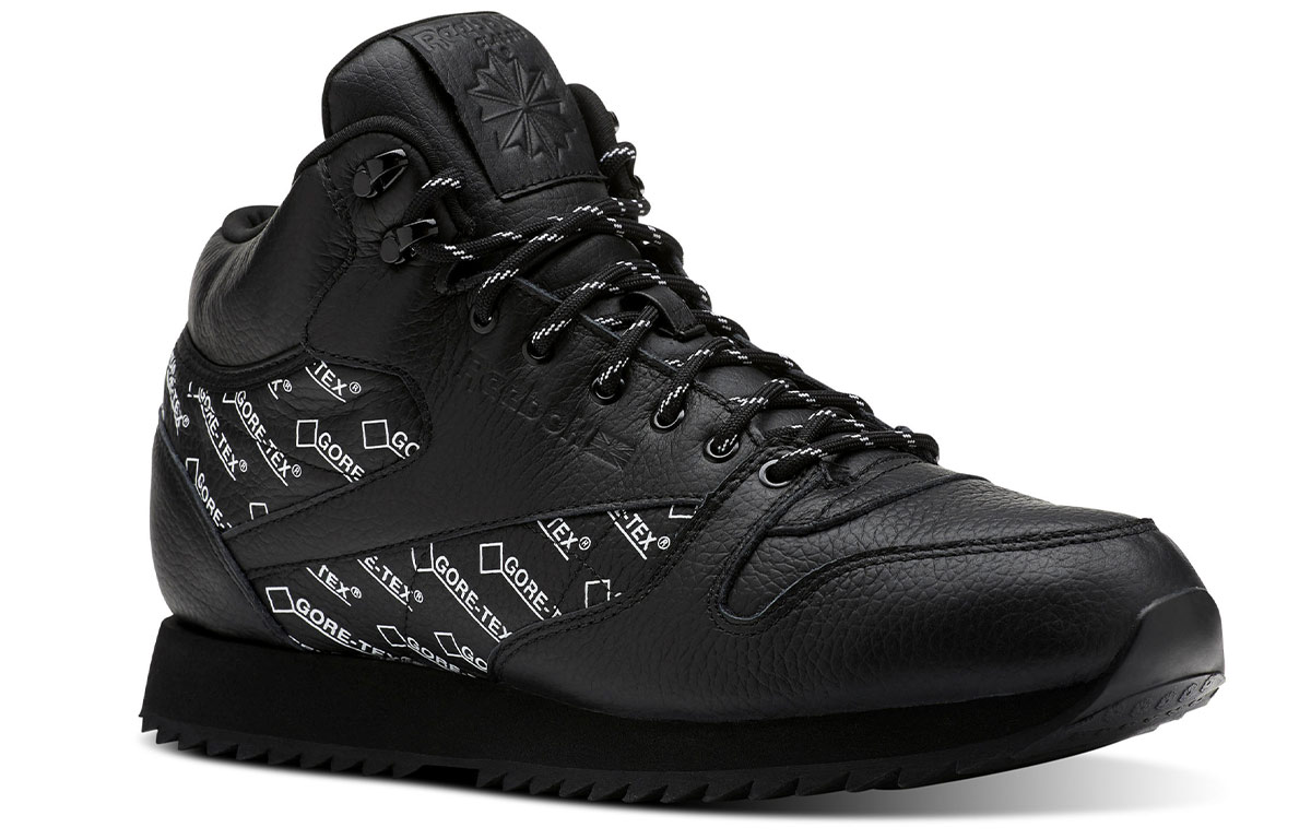 Lookbook Reebok Classic Leather Mid Ripple GTX 'Hitam' CN3949