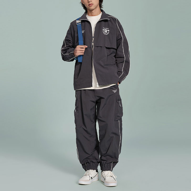 Shop Reebok 復古拼色運動外套 男女款 - 深炭黑 24SRC105UGH1