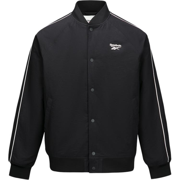 Reebok Retro Colorblock Stand Collar Jacket Black Unisex Casual Sportswear 24FRM213UGH0