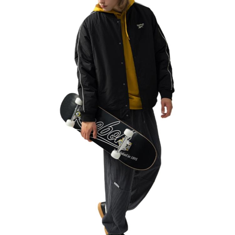 Shop 리복 레트로 컬러블록 스탠드 칼라 자켓 블랙 유니섹스 캐주얼 스포츠웨어 24FRM213UGH0