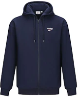 Reebok Retro High-Street Logo Navy Hoodie - Unisex Casual Warm Zip-Up Jacket 24FRE101UGN2 Reebok Retro High-Street Logo Navy Hoodie - Unisex Casual Warm Zip-Up Jacket 24FRE101UGN2