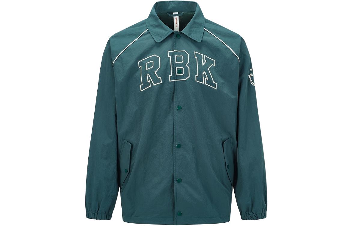 Reebok Retro Letter Embroidered Sports Outdoor Woven Jacket Unisex - Gem Green 24SRC107UGL7