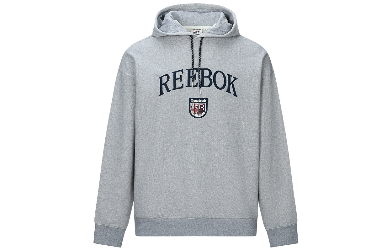 Reebok Retro Letter Graphic Hoodie Unisex Light Gray 24FRC305UGG3