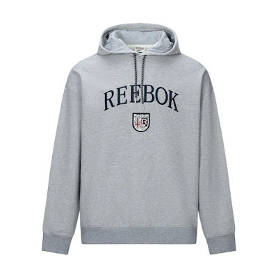Reebok Retro Letter Graphic Hoodie Unisex Light Gray 24FRC305UGG3