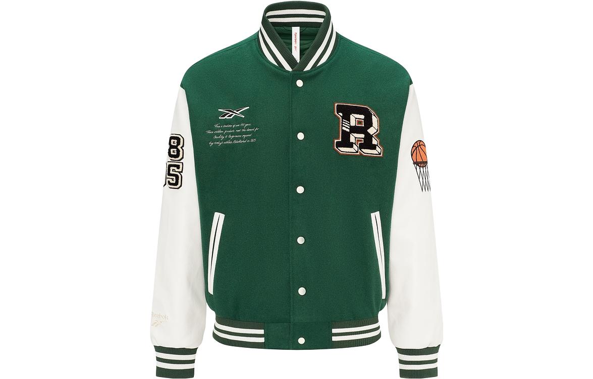 Reebok Retro Letter Padded Jacket Unisex Deep Green Casual Warm Coat 23FRC251UGL1