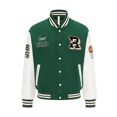 Reebok Retro Letter Padded Jacket Unisex Deep Green Casual Warm Coat 23FRC251UGL1
