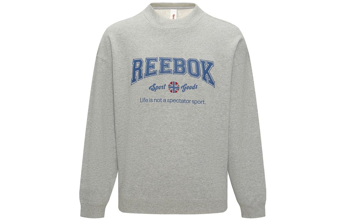 Reebok Retro Letter Print Crewneck Sweatshirt Unisex - Heather Gray 23FRC353UGG4