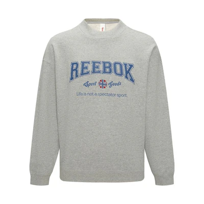Reebok Retro Letter Print Crewneck Sweatshirt Unisex - Heather Gray 23FRC353UGG4
