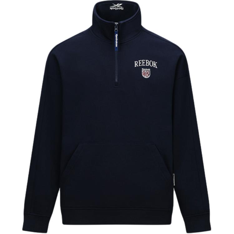 Reebok Retro Navy Pullover Sweatshirt Unisex Casual Comfortable Fashion 24FRC307UGN2