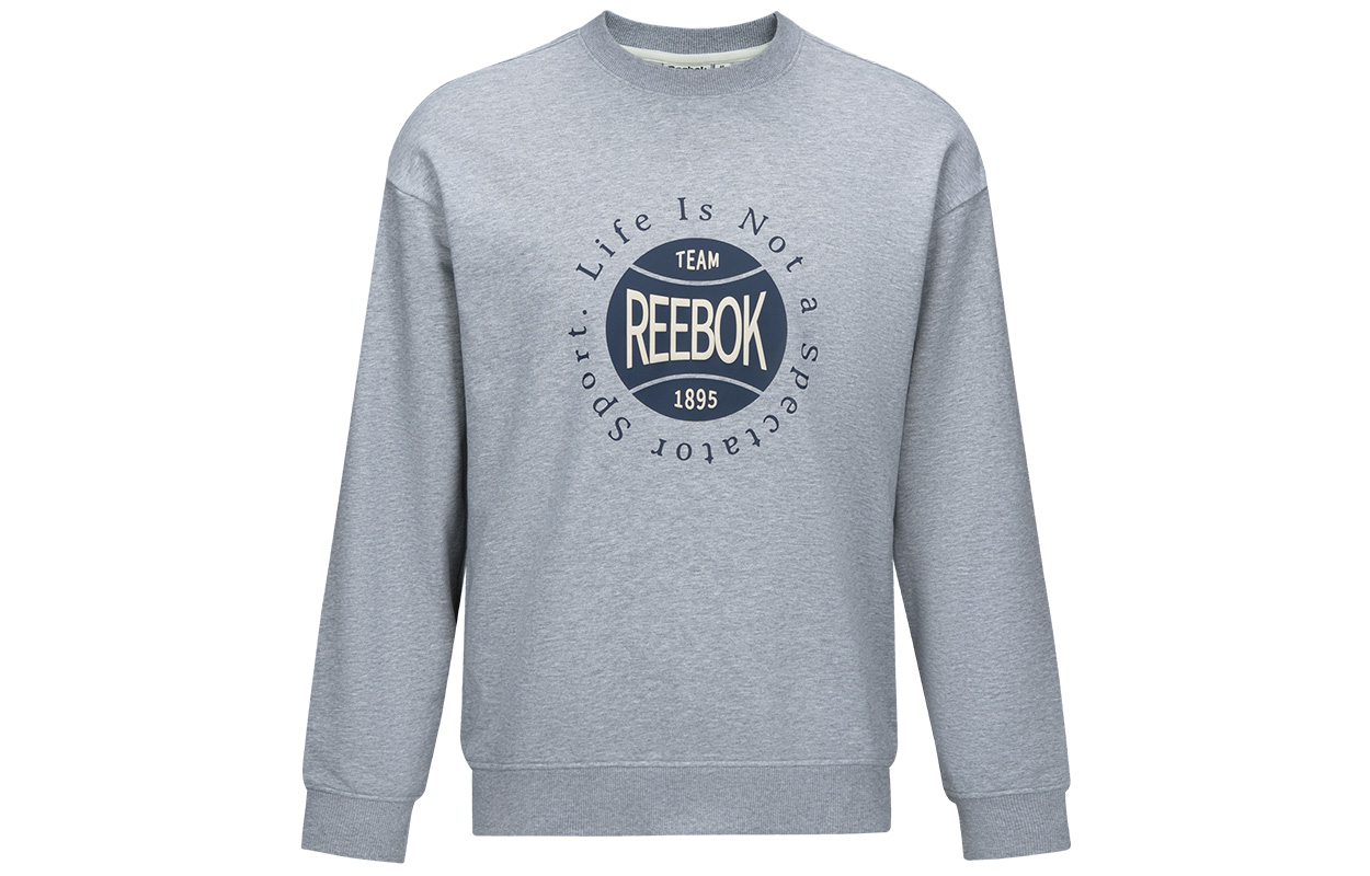 Reebok Retro Unisex Soft Comfort Crewneck Pullover Sweatshirt Light Grey 24FRM313UGG3