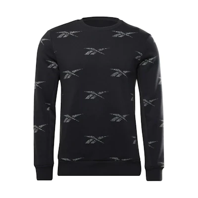 Reebok RI AOP Crew Pullover Sweatshirt Black HM9322