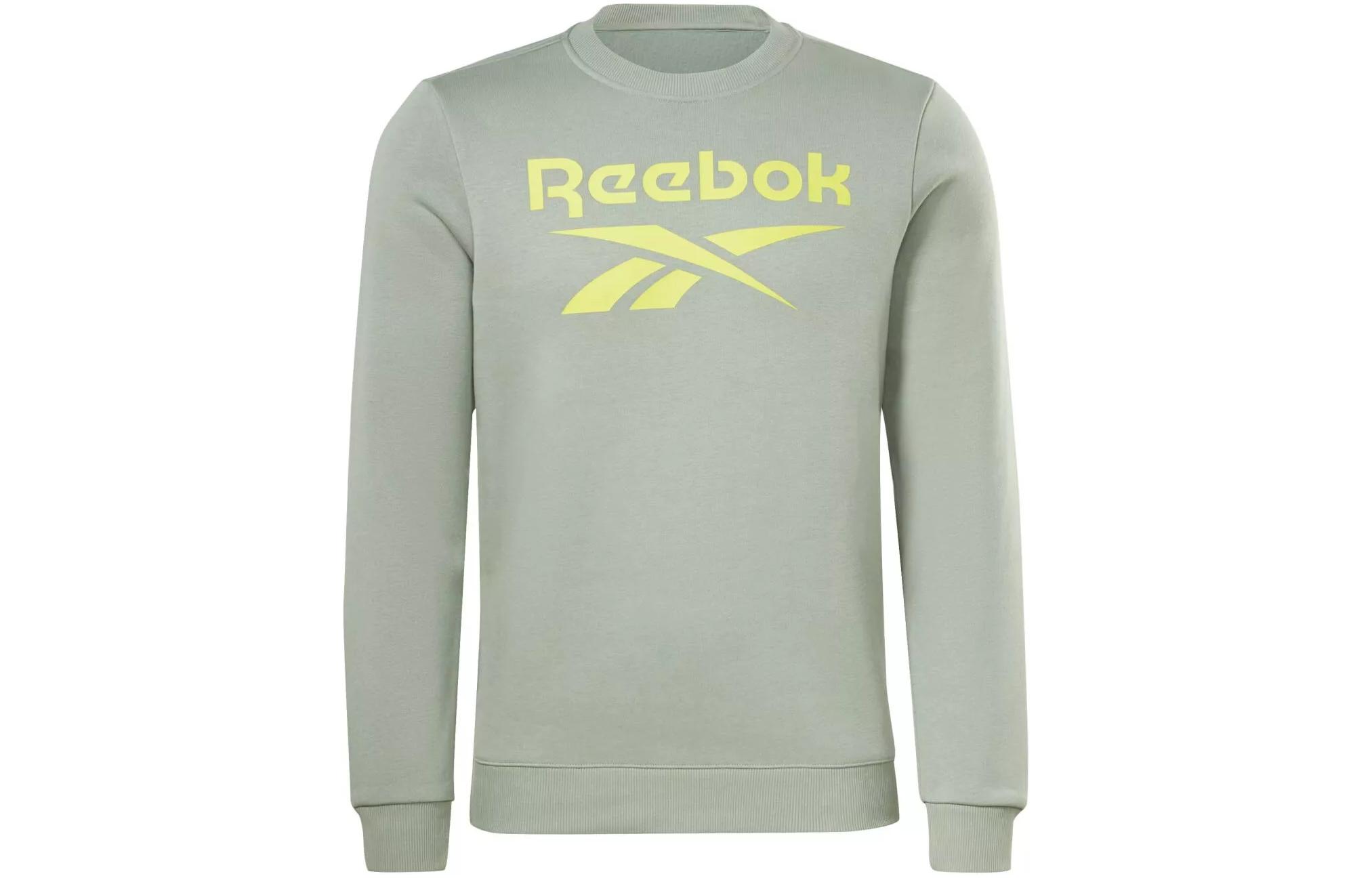 Reebok RI FLC Big Logo Crewneck Sweatshirt Gray Training Pullover H54792