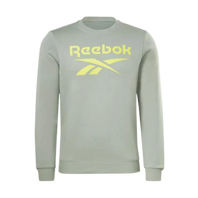 Reebok RI FLC Big Logo Crewneck Sweatshirt Gray Training Pullover H54792