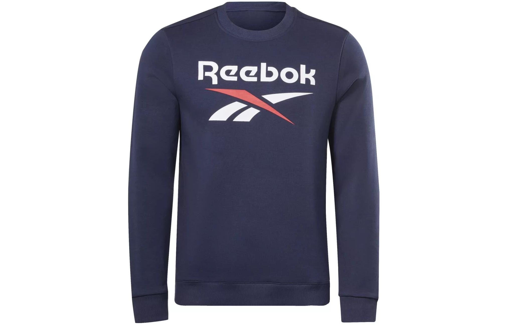Reebok RI FLC Big Logo Navy Crewneck Sweatshirt Training Pullover H54795