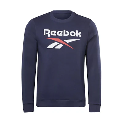 Reebok RI FLC Big Logo Navy Crewneck Sweatshirt Training Pullover H54795
