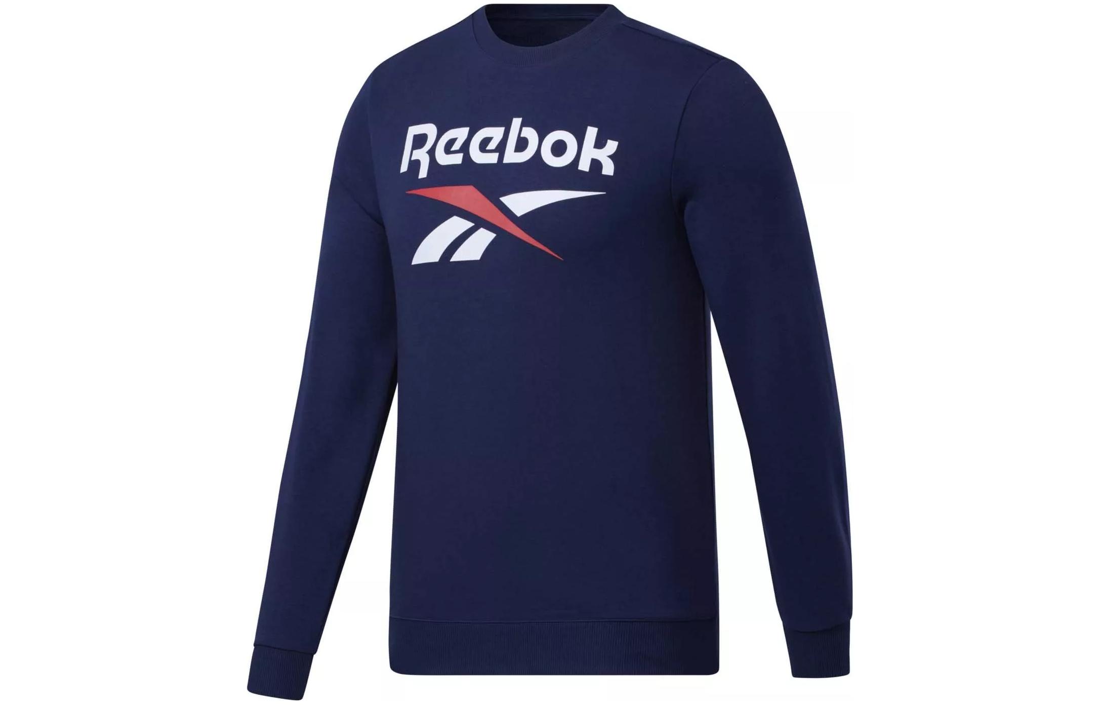 Reebok RI FT BL Crew Graphic Pullover Casual Sweatshirt Navy Blue - GJ0527