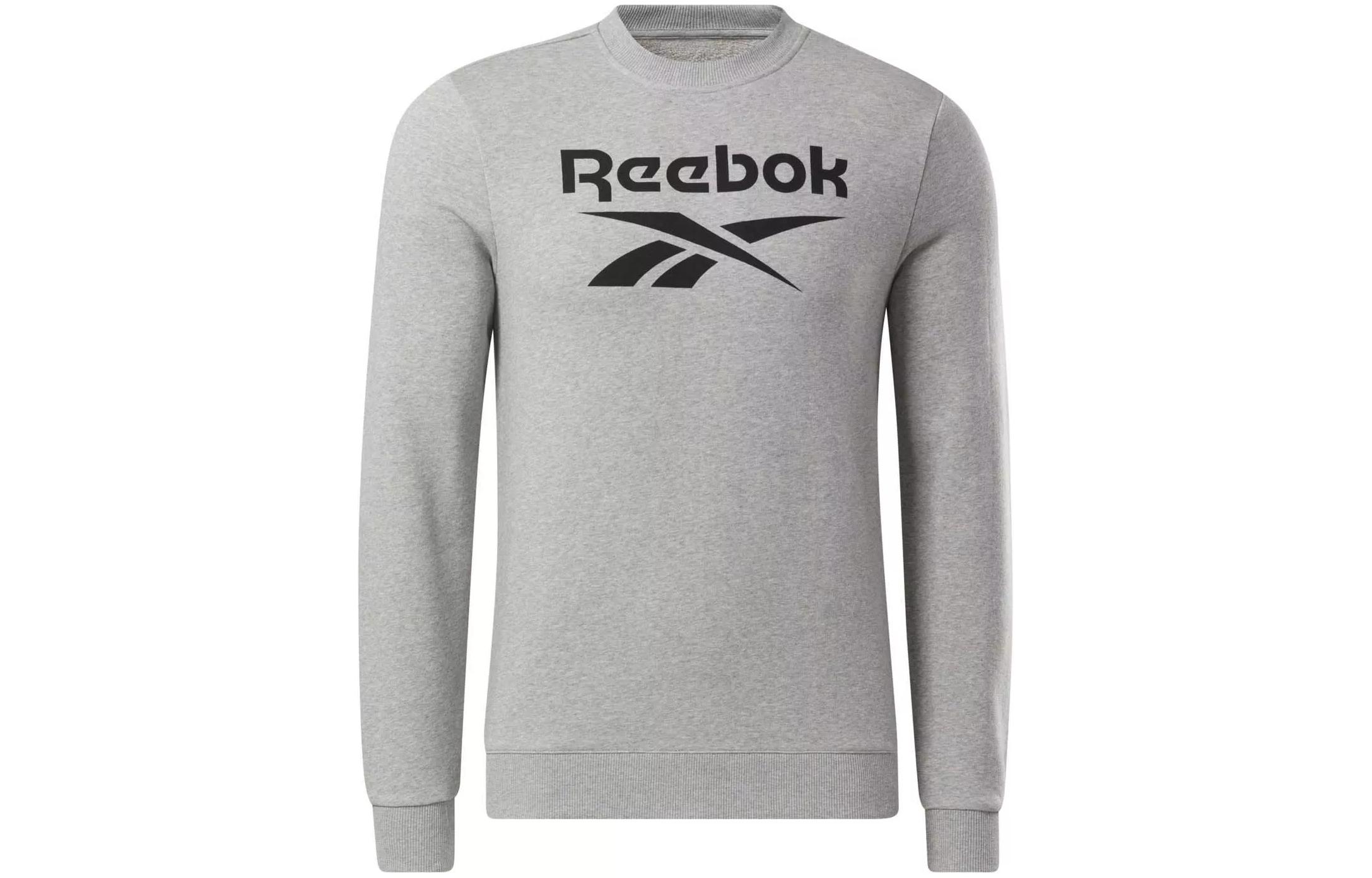 Reebok RI FT BL Crew Neck Letter Print Casual Sweatshirt Grey H54480