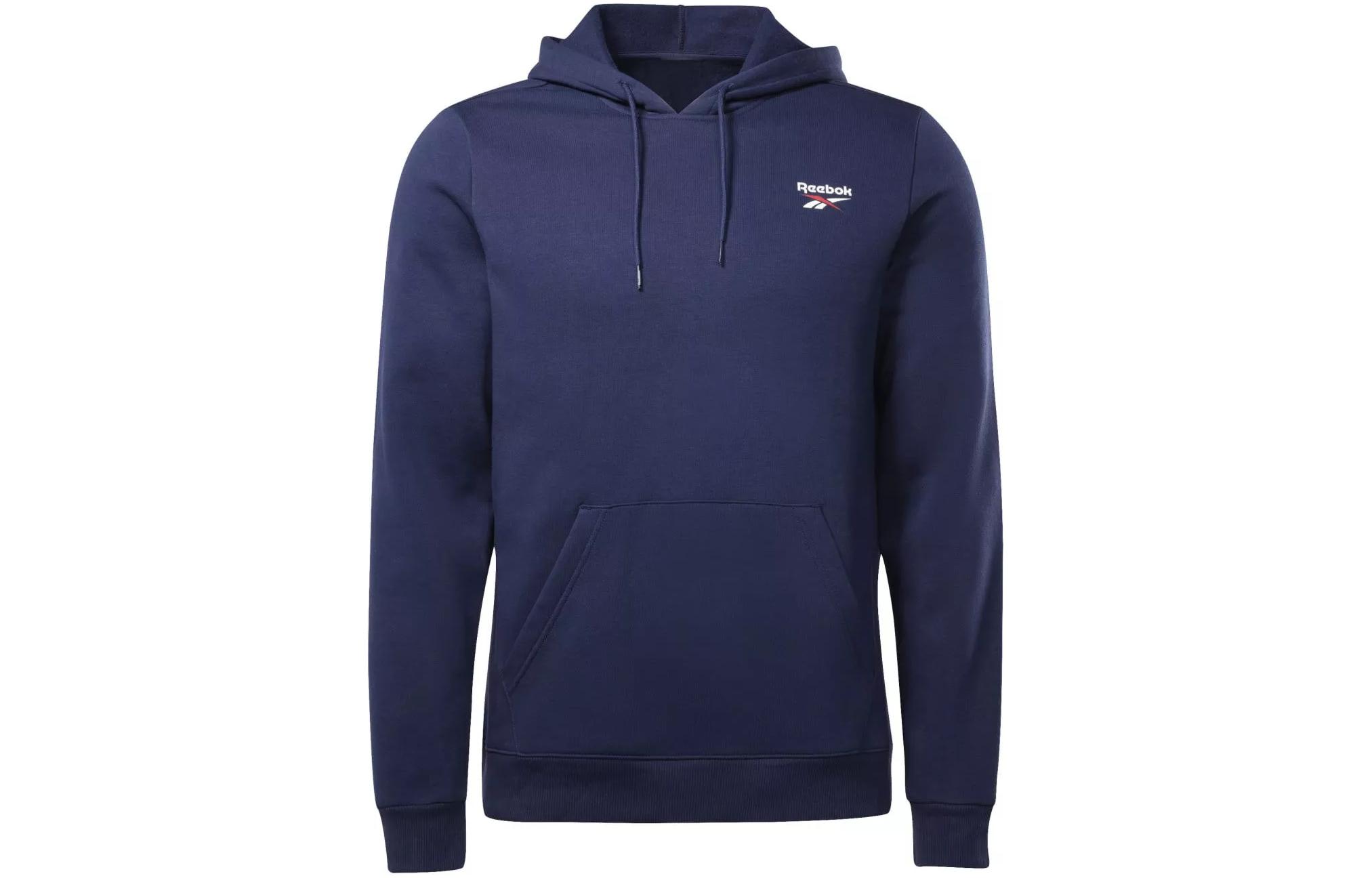 Reebok RI Left Chest Logo Hoodie Pullover Navy Blue Sweatshirt IB2994